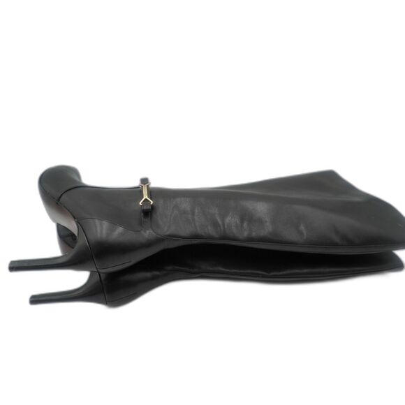 Cole Haan Loveth Tall Black Leather Boots Full Zip Heeled Knee High 9B - Picture 4 of 10